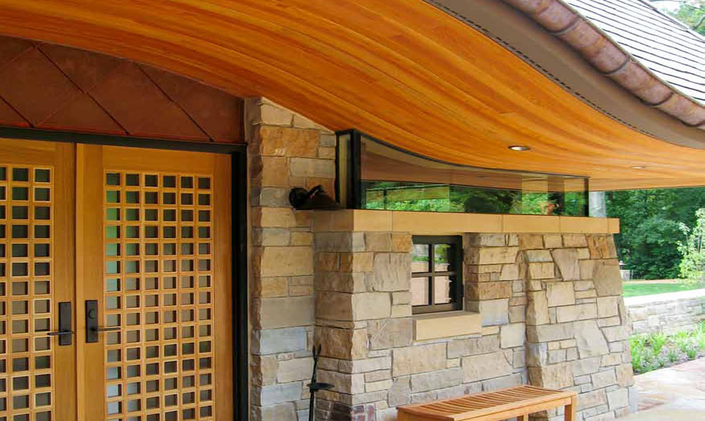 Arteriors Architects Modern Missouri Home Front Entry with Curved Roof