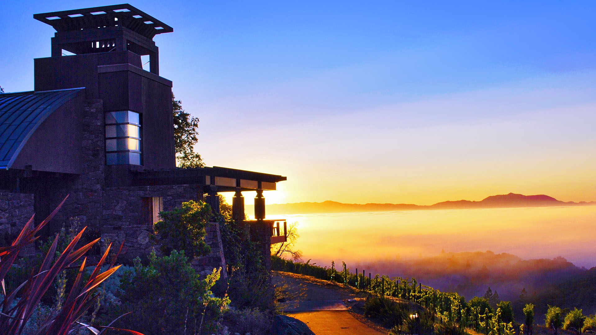 Arteriors Architects Sonoma California Mountaintop House Valley Sunrise
